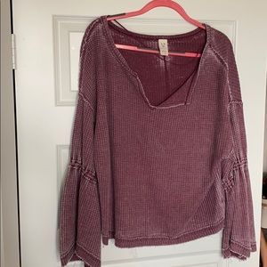 Free People Oversized Waffle Long-Sleeve